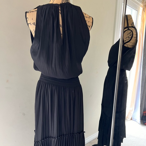 Ramy Brook Ray Smocked Waist Maxi Dress BLACK, Size Small NWT - Picture 3 of 11